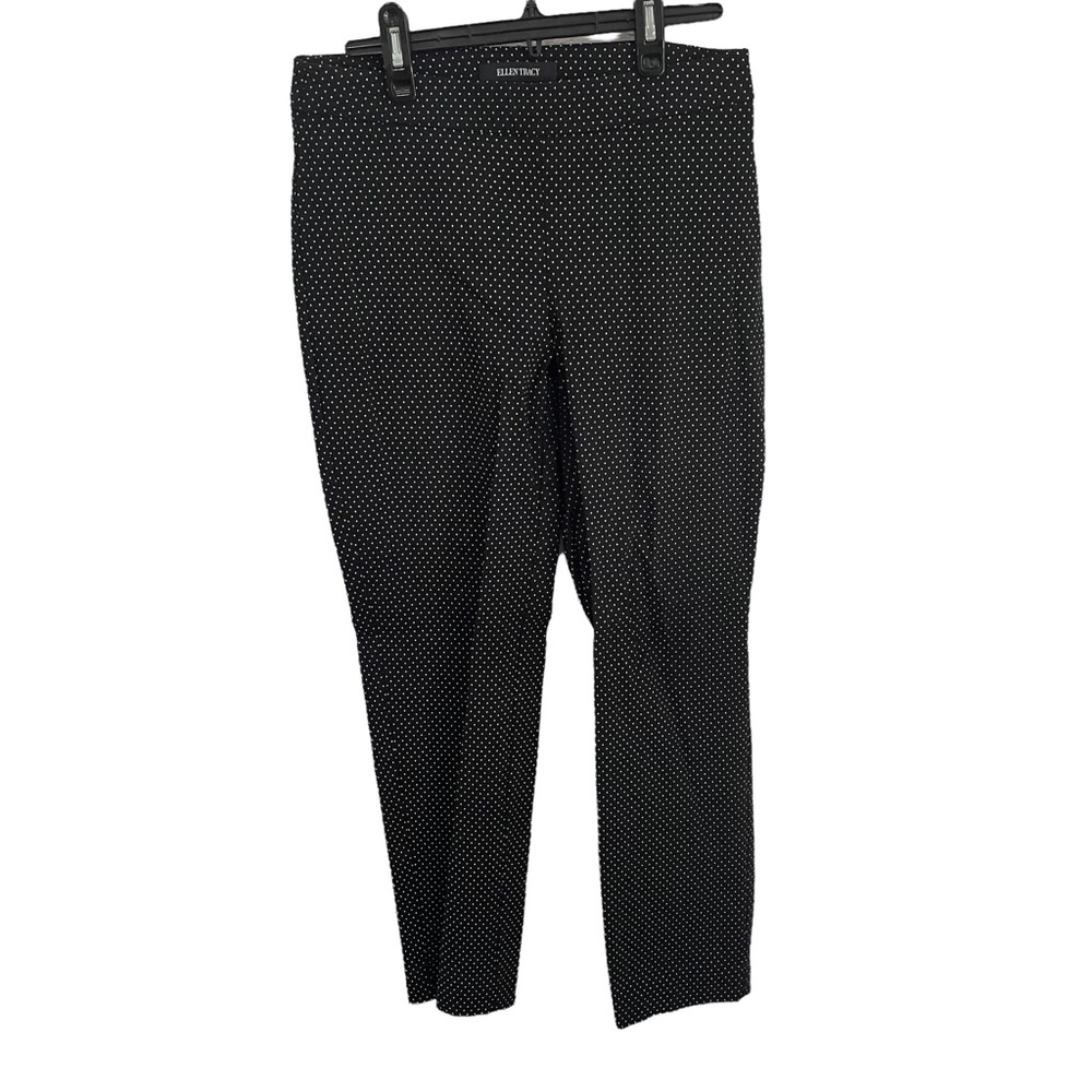 Navy Blue Stretchy Pants with Polka Dots